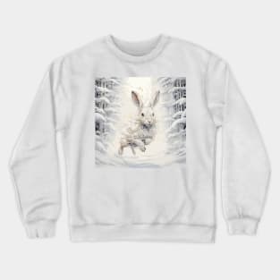 Rabbit wandering in Winter Wonderland Crewneck Sweatshirt